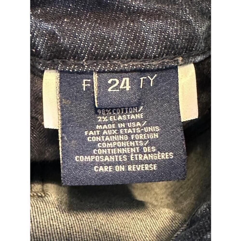 Fidelity Denim Women’s Juniper Cropped Flare Raw Hem Seahorse Dark Wash Sz 24‌‌‌ - Picture 13 of 14